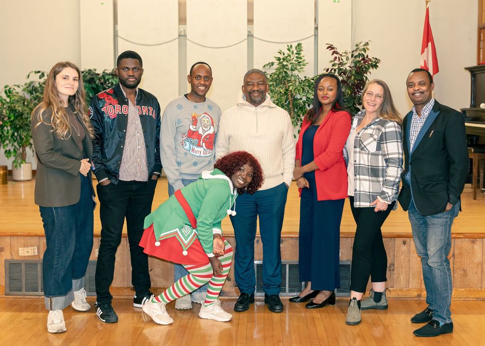 Group portrait at the Christmas celebration
